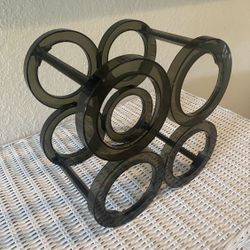 MidCentury Smoky Lucite Bottle Holder