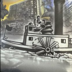 DISNEY “STEAM BOAT MICKEY” By Artist NOAH ELIAS Limited Edition Lithograph Modern Art Sealed New!