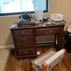 Vintage Solid Hardwood Clerical Desk