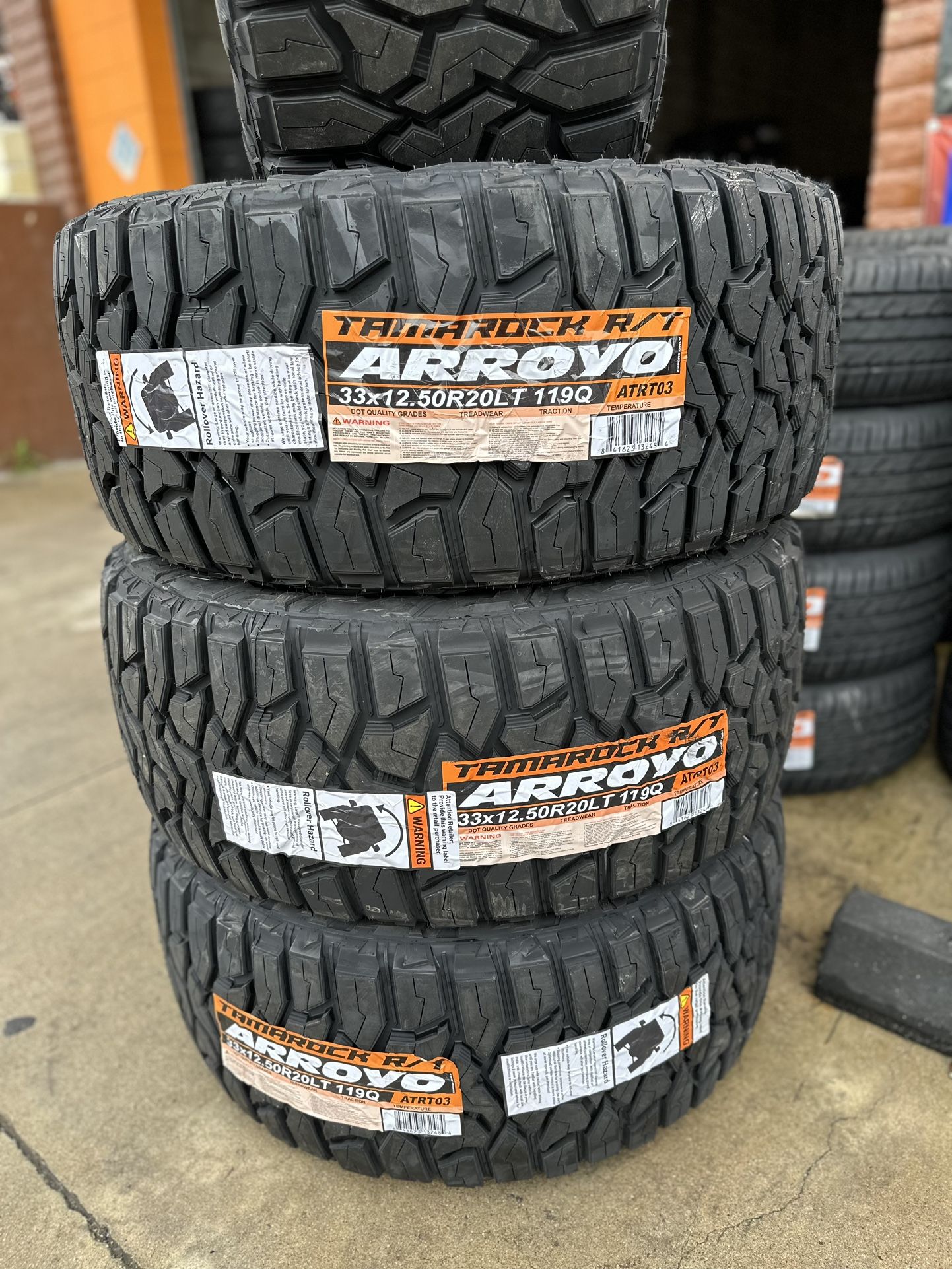 New Set Of (4) 33x12.50R20 Arroyo Tamarock RT 12 Ply Rugged Terrain Tires For Sale