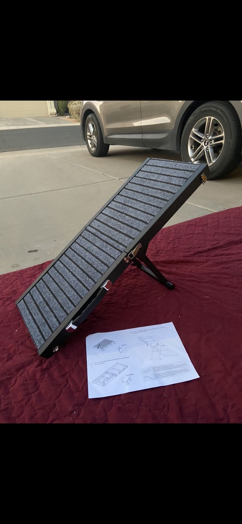 Black metal pet ramp for small dogs