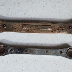 (2)- Dual ratcheting box end wrenches. Price is for both.
Proto 6-point #1192 (3/8 & 7/16). Made in U.S.A. 
Craftsman 12-Point with (1/2" & 9/16). Mad