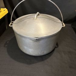 Vintage Super Maid Cast Aluminum large Stockpot With Lid Spout Carry Handle