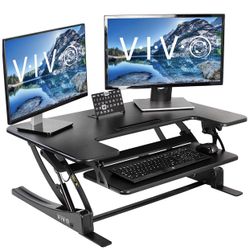 VIVO Black Height Adjustable 36 inch Stand up Desk Converter
