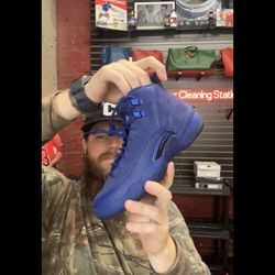 Jordan 12 Royal All Blue Size 4.5 Y Wit Box