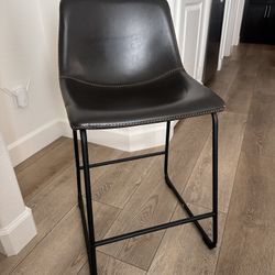 Charcoal Grey Counter Stool with Metal Frame