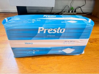 Presto Heavy Underpads 30" x 36" – 4 Packs (25 Count Each)