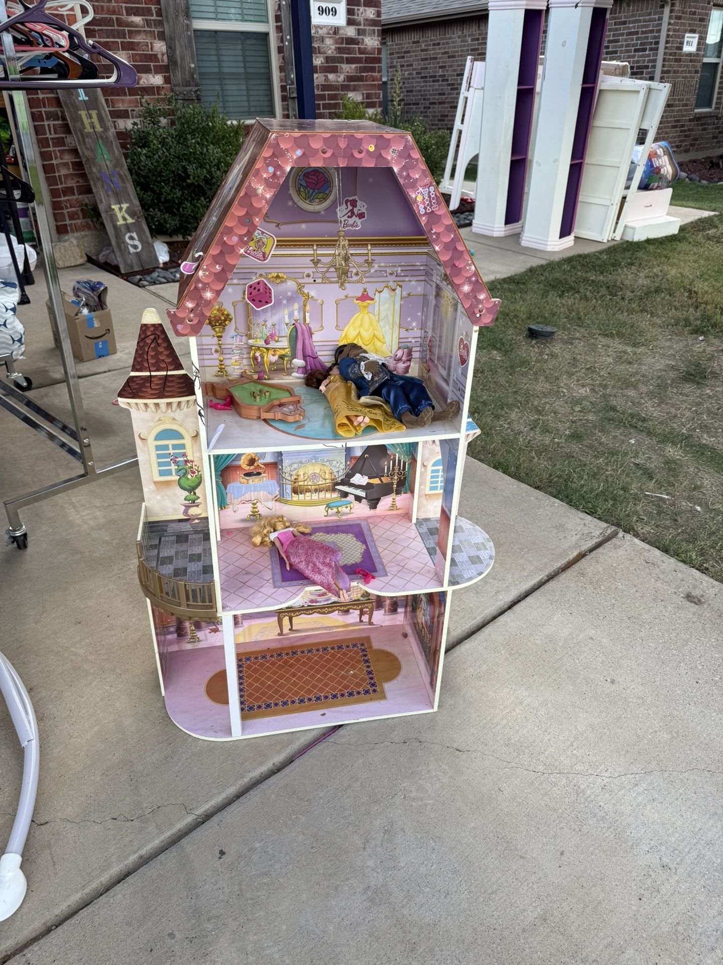 Wooden doll house  Beauty And The Beast 