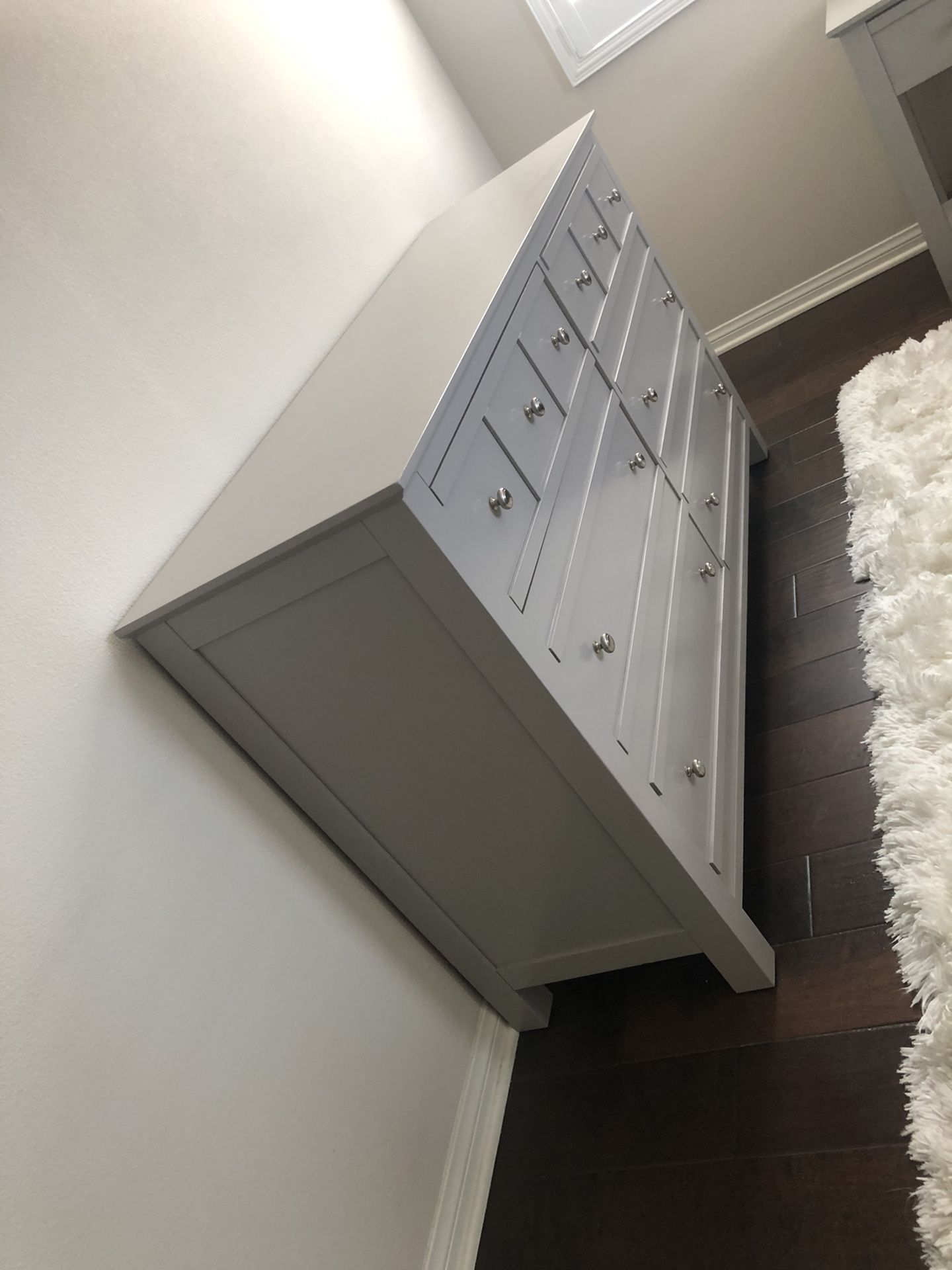 dresser and 2 night stands grey