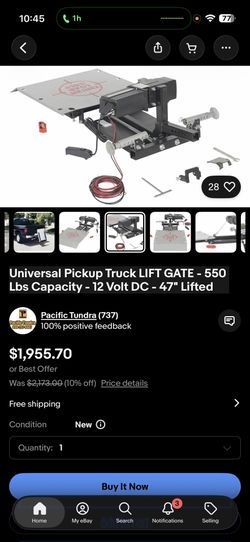 Universal Pickup Truck LIFT GATE - 550 Lbs Capacity - 12 Volt DC - 47" Lifted
