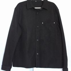Zara Men’s XL Black Shirt Jacket Button Up Lightweight Shacket