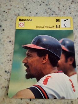 Vintage 1979 sportscaster baseball/ Lyman bostock/ a tragic end/ Olympic collector card # 55-03