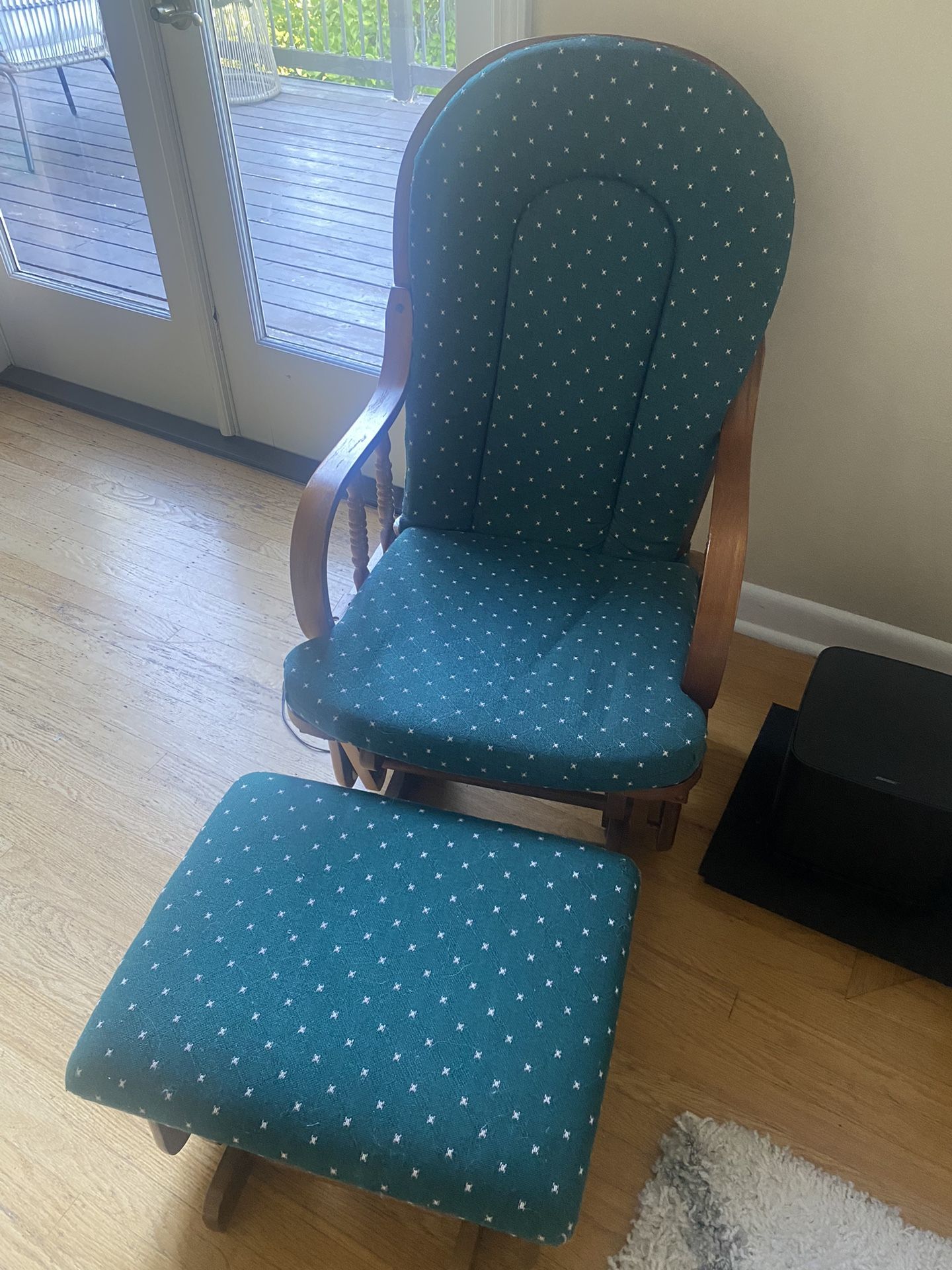 Gliding Rocking Chair With Ottoman