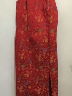 Red Asian Inspired Dress and Matching Jacket