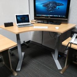 7x7 Electric Height Adjustable Corner Desk With Extensions 