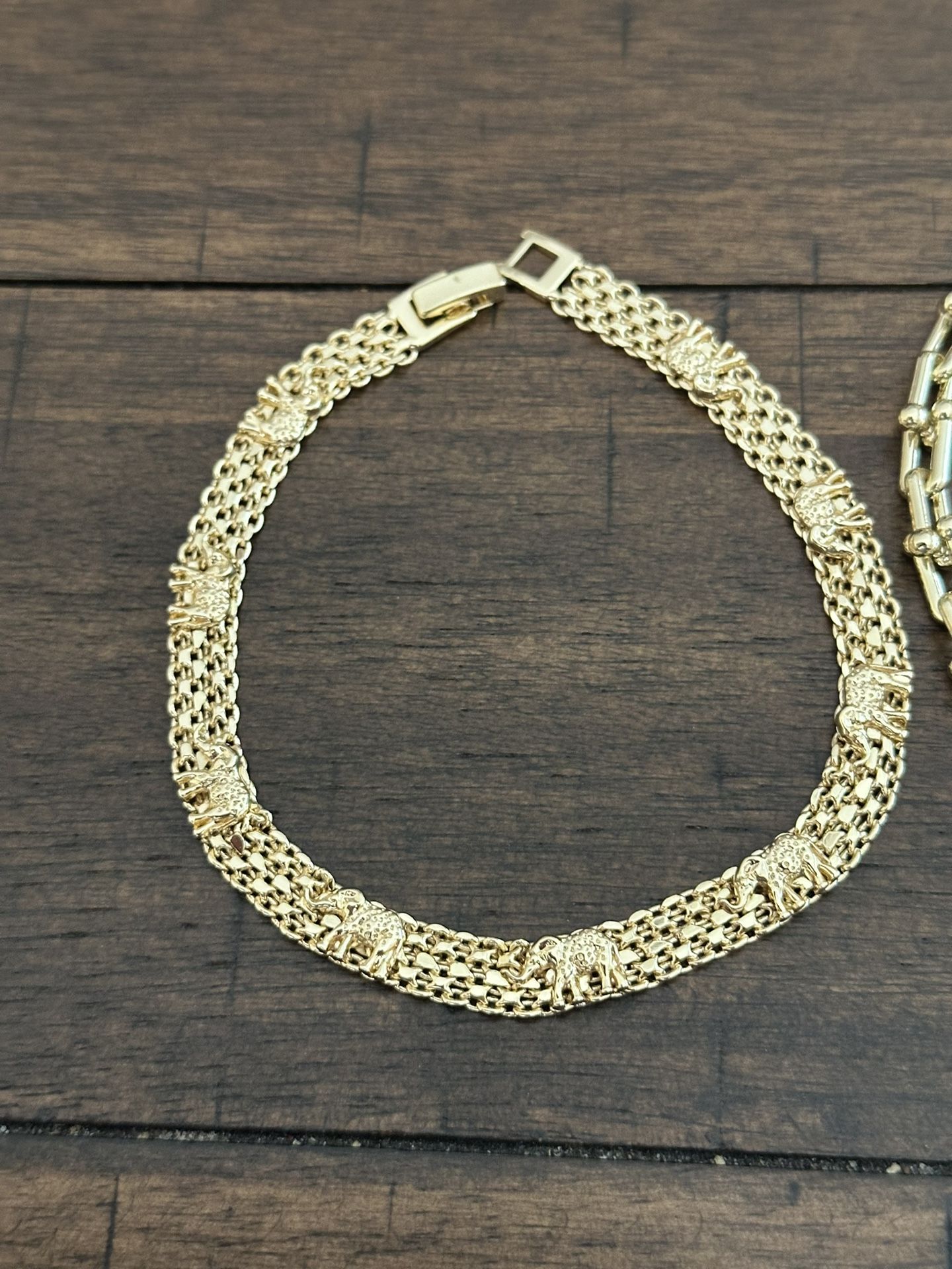 Gold Plated Elephant Anklet Bracelet
