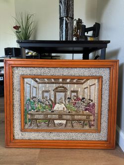 Vintage 3D Last Supper Framed Wall Art