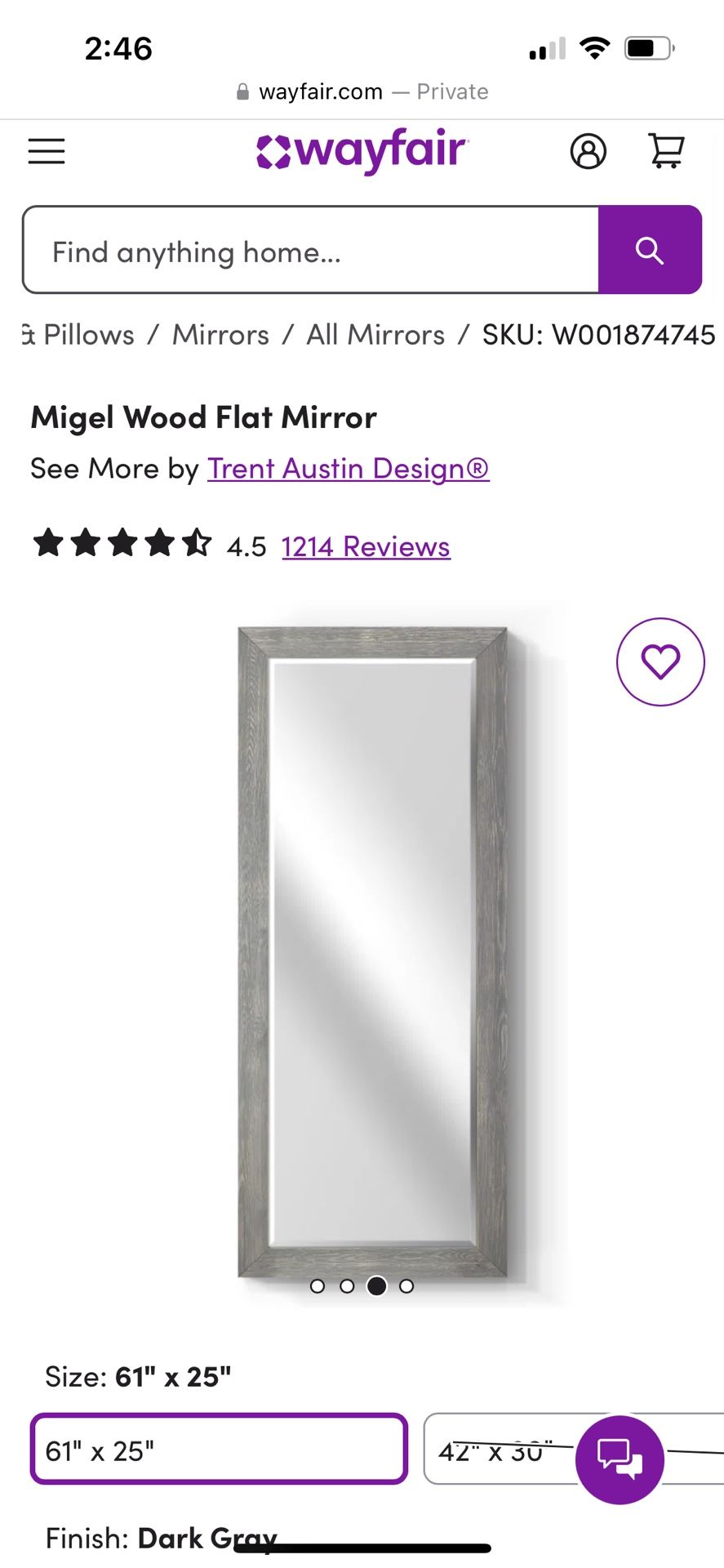 Wayfair Distressed Grey Wood Mirror