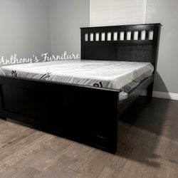 Queen Bed With Memory Foam Mattress 