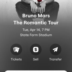Bruno Mars Single Ticket.  April 14th. Club Section