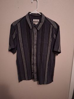 Madewell Blue Short Sleeved Button Down