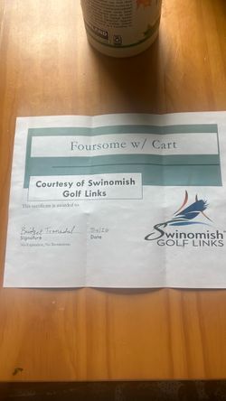 Swinomish Golf Links Foursome with Cart Certificate