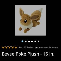 Eevee Pokedex Size Plush