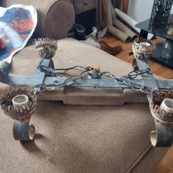 Antique Wooden Hanging Light Fixture 