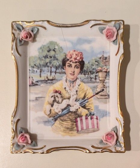 Antique Dresden Porcelain Trinket Dish 