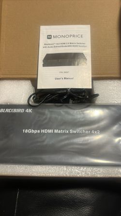 Blackbird 4k 4x2 HDMI 2.0 Matrix Switcher W Audio Extract /scale/arc/edid Function  $80 New