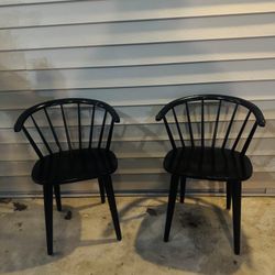 Black Solid Wooden Chairs