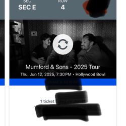 Mumford And Sons 2 Tix For Tonight! 
