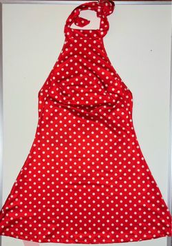 Women Elegant Vintage Polka Dot Halter Mini Dress Open Back Sleeveless for Bridal Guest Tea Party Wear
