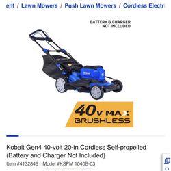 Kobalt Brushless Lawn Mower 