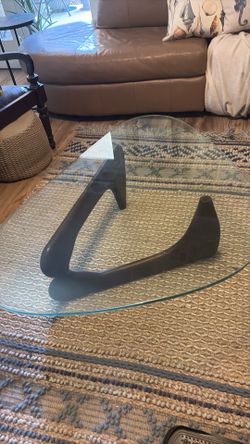 Retro style wood and glass cocktail table
