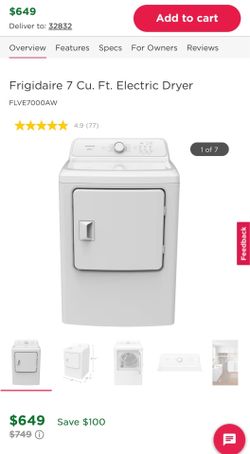 Frigidaire 7 electric  dryer.