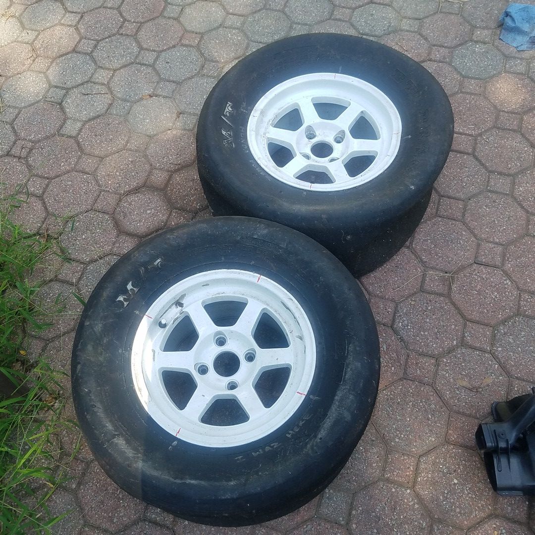 LENSO 13X9 RIMS WITH 24X9X13 MICKEY THOMPSON SLICKS