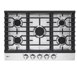 LG - 30" Built-In Gas Cooktop with 5 Burners and EasyClean - Stainless Steel