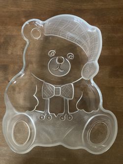 Glass Teddy Bear Cookie Tray 