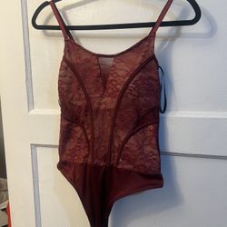 Red Lace Blouse Bodysuit