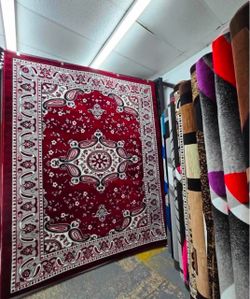 Red Traditional Medallion Area Rug