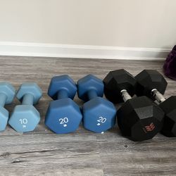 Set Of Dumbbells (10lb, 20lb, 35lb)