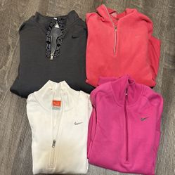 Nike Womens Medium Half Zip Sweatshirts - 4 Total 