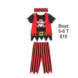 Boys Pirate Costume Halloween 5T / Disfraz de Pirata Niños