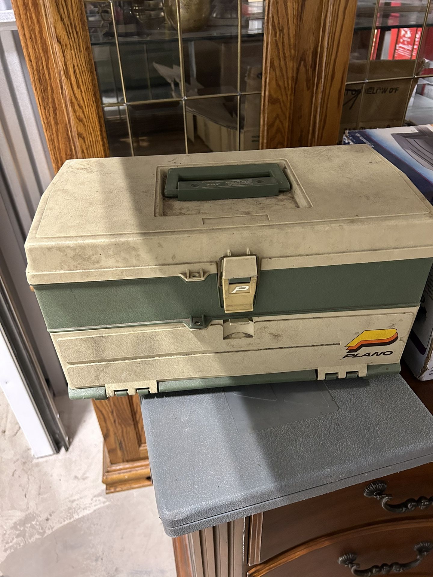 Fishing Tackle Box Full Of Jigs, Lures, Hooks, And Flys