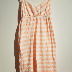 Old Navy Women’s Peach/White Striped Sleeveless Lightweight Summertime Dress, Size Small