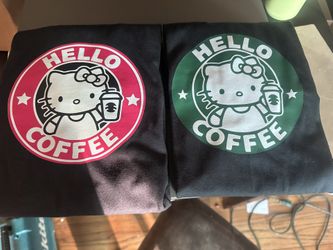Hello Coffee Woman’s Shirts Medium And Large