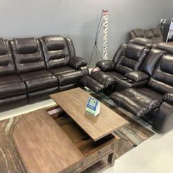 VACHERIE CHOCOLATE RECLINING LIVING ROOM SET