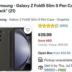 Samsung - Galaxy Z Fold5 Slim S Pen Case - Black