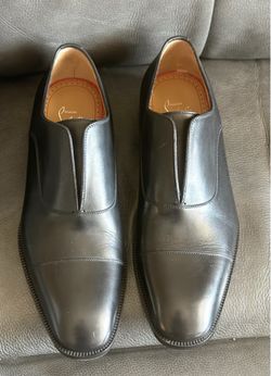41.5  Christian Louboutin Black Leather Loafers
